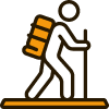 A hiker carrying a bag icon